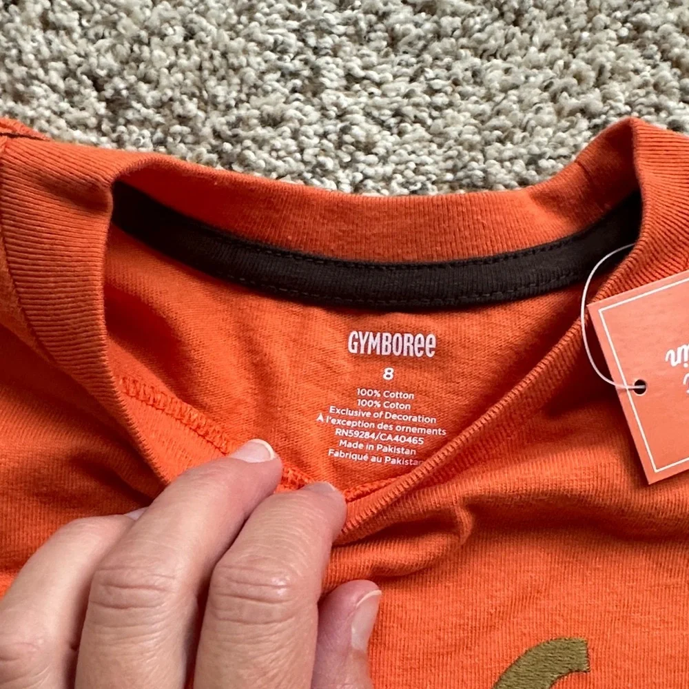 NWT Gymboree Orange Pumpkin Plaid Long Sleeve Tee size 8